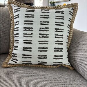 Black and White Patterned Throw Pillow